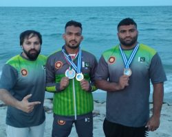 Pakistan’s top wrestler Inam Butt becomes champion of World Beach Wrestling for the 5th time